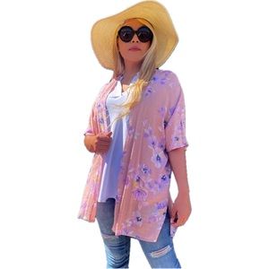 Like New! Honeyme Lavender Blush Dohlman Sleeve Open Cardigan